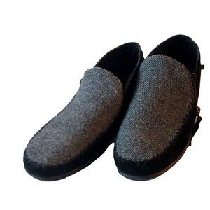 ✅ Minnetonka Women's Sidney Soft Suede Zip-up Casual Shoe BLACK/GREY SIZE 8